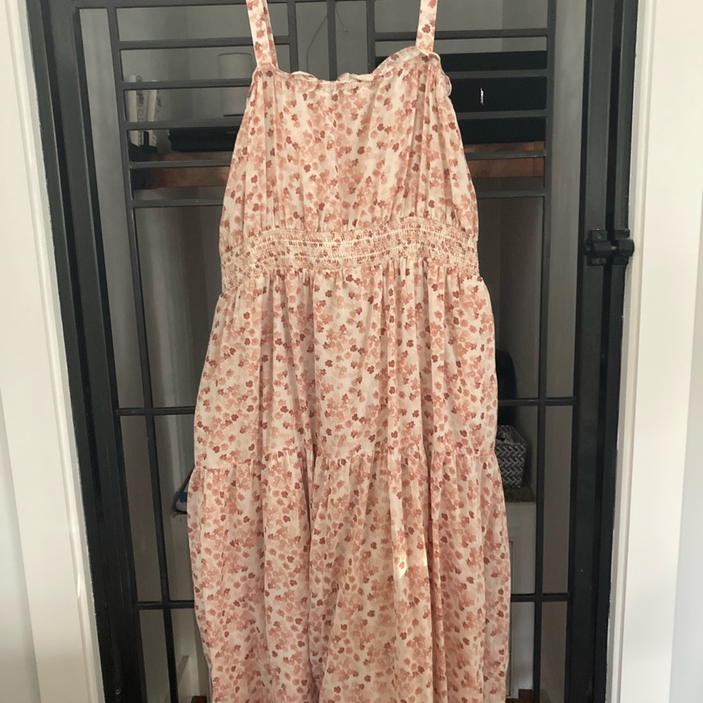 Floral Pink Sleeveless Universal Thread Dress